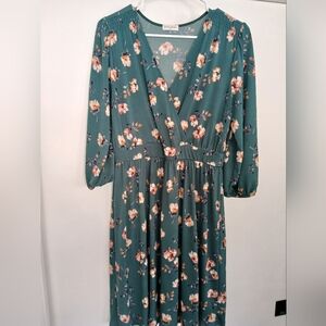 Floral Green Mini Dress